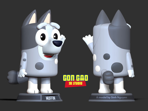 Muffin - Bluey Fanart Modèles 3D en vedette