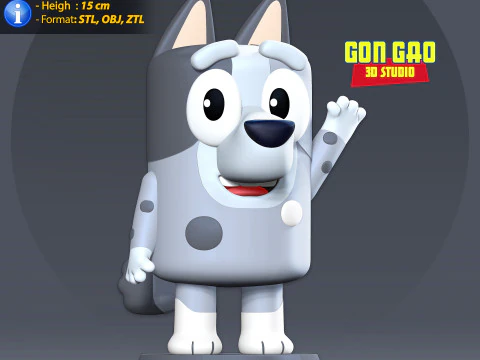 Muffin - Bluey Fanart 3D Print Model