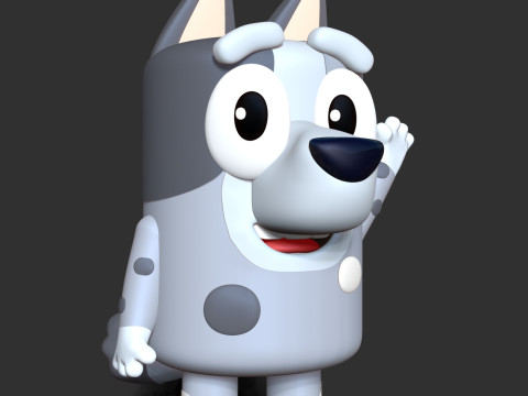 Muffin - Bluey Fanart Modèles 3D en vedette