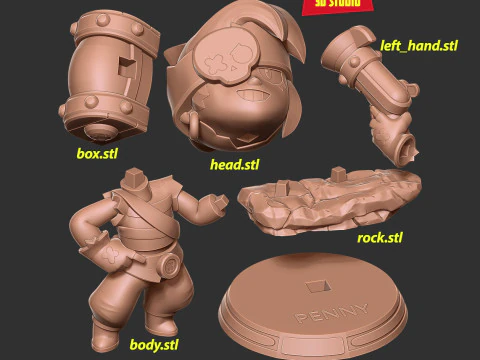 Penny - Brawl Stars Fanart 3D Print Model