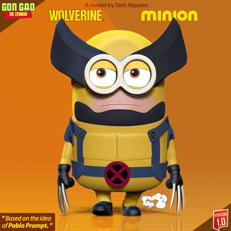 Wolverine Minion 3D 3D प्रिंट मॉडल .c4d .max .obj .3ds .fbx .stl .blend 