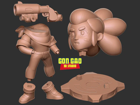 Shelly - Brawl Stars 3D Print Model