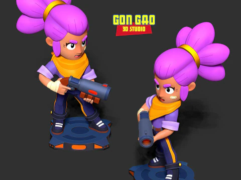 Shelly - Brawl Stars 3D Print Model