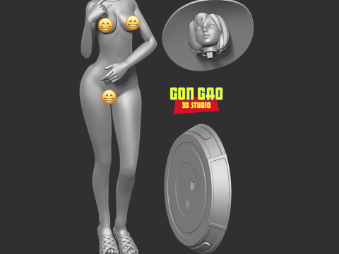 Girl in red hat 3D Print Model