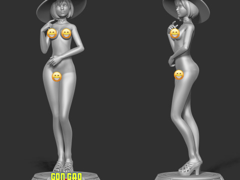 Girl in red hat 3D Print Model