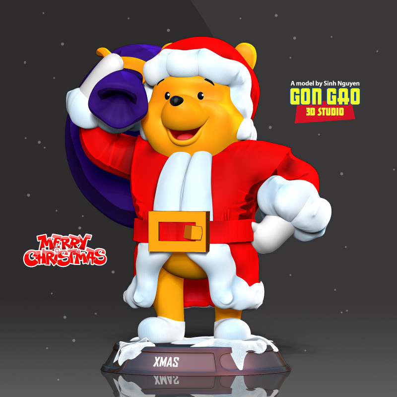 Santa Pooh Model do druku 3D .c4d .max .obj .3ds .fbx .stl .blend