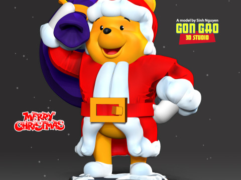 Santa Pooh 3Dプリントモデル