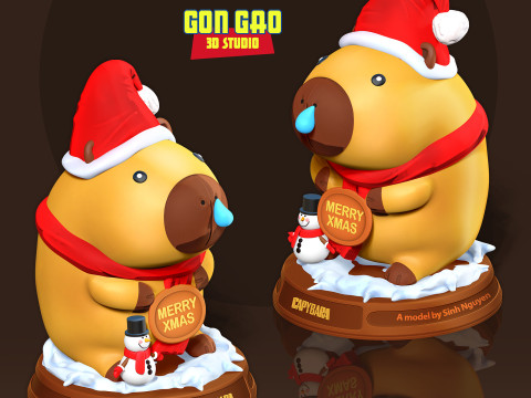 Winter Capybara 3D प्रिंट मॉडल