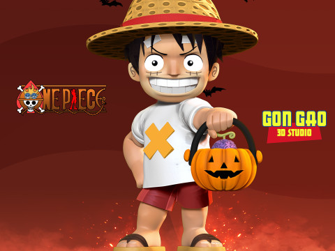 Kid Luffy - Halloween Fanart 3D-printmodel