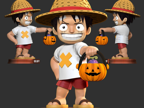Kid Luffy - Halloween Fanart 3D Print Model