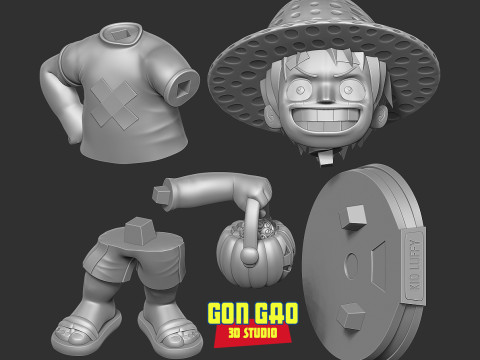 Kid Luffy - Halloween Fanart 3D Print Model