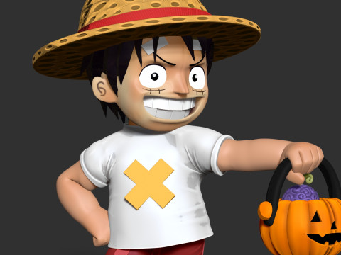 Kid Luffy - Halloween Fanart 3D Print Model