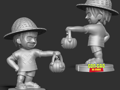 Kid Luffy - Halloween Fanart 3D Print Model