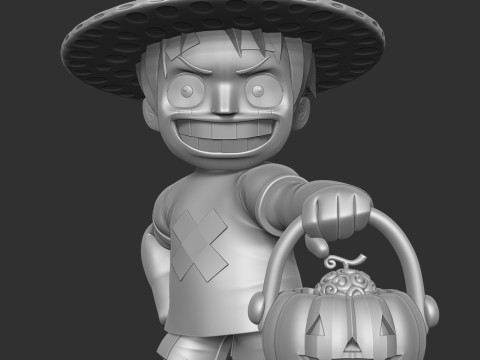 Kid Luffy - Halloween Fanart 3D Print Model