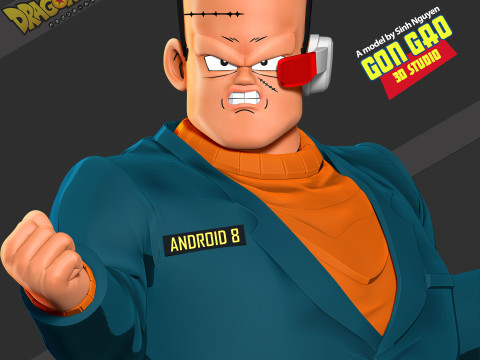 Android 8 - Dragon Ball Fanart Model Cetak 3D