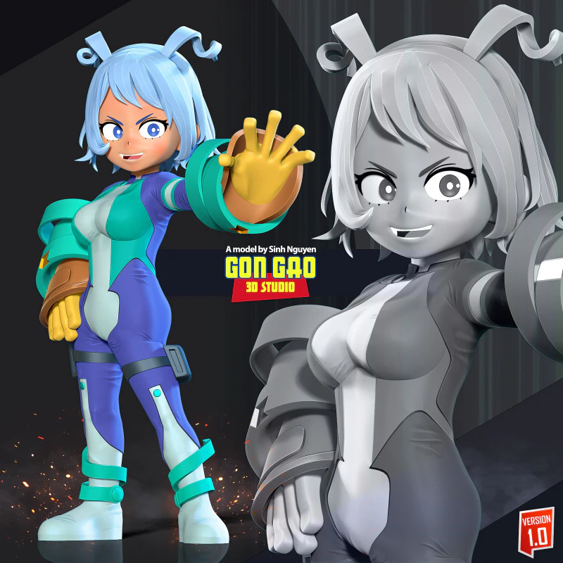 Kid Nejire Hado 3D Print Model .c4d .max .obj .3ds .fbx .stl .blend 