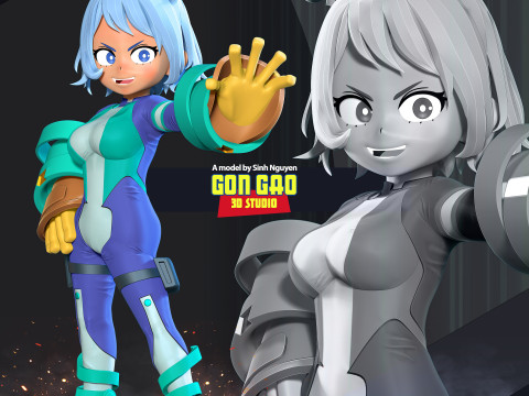 Kid Nejire Hado 3D-printmodel