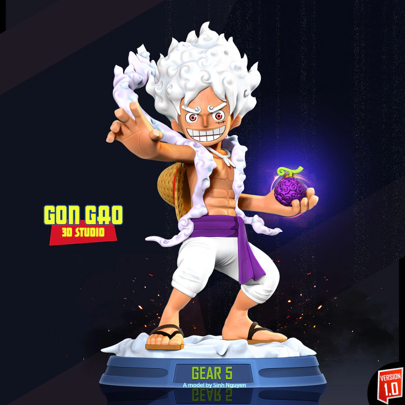 Kid Luffy Gear 5 3D Print Model .c4d .max .obj .3ds .fbx .stl .blend 
