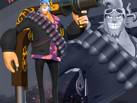 Franky - One Piece Fanart Modello di stampa 3D