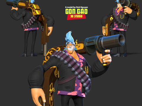 Franky - One Piece Fanart 3D-printmodel
