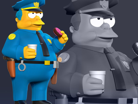 Chief Wiggum - The Simpsons Fanart Modelo de impresión 3D