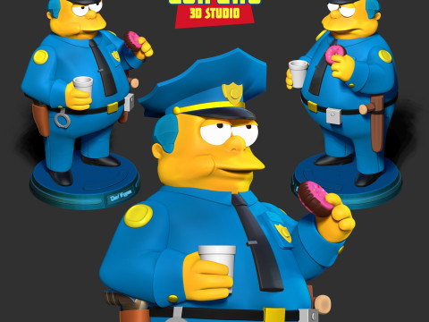 Chief Wiggum - The Simpsons Fanart Modelo de impresión 3D