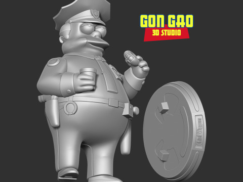 Chief Wiggum - The Simpsons Fanart Modelo de impresión 3D