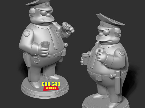 Chief Wiggum - The Simpsons Fanart Modelo de impresión 3D