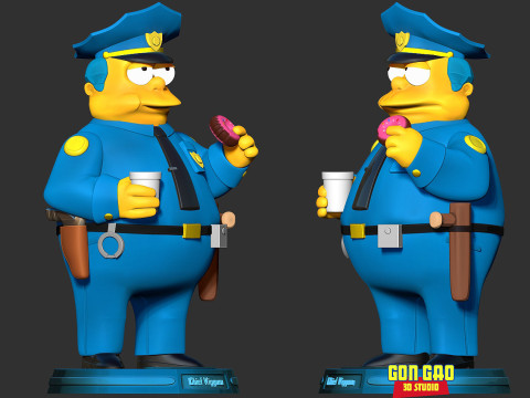 Chief Wiggum - The Simpsons Fanart Modelo de impresión 3D