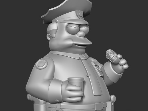 Chief Wiggum - The Simpsons Fanart Modelo de impresión 3D