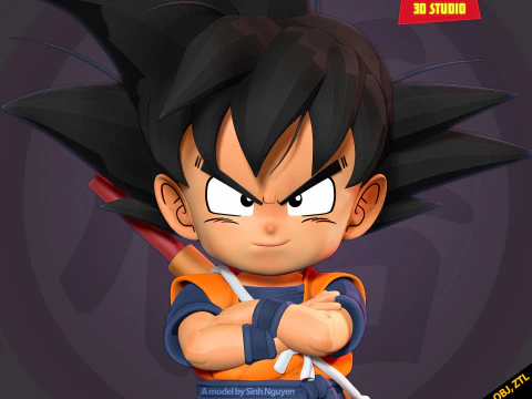 Kid Son Goku - Fanart de Dragon Ball Modelo de Impressão 3D
