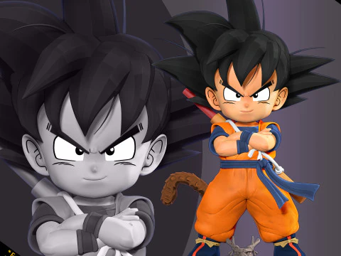 Kid Son Goku - Dragon Ball Fanart 3D Print Model