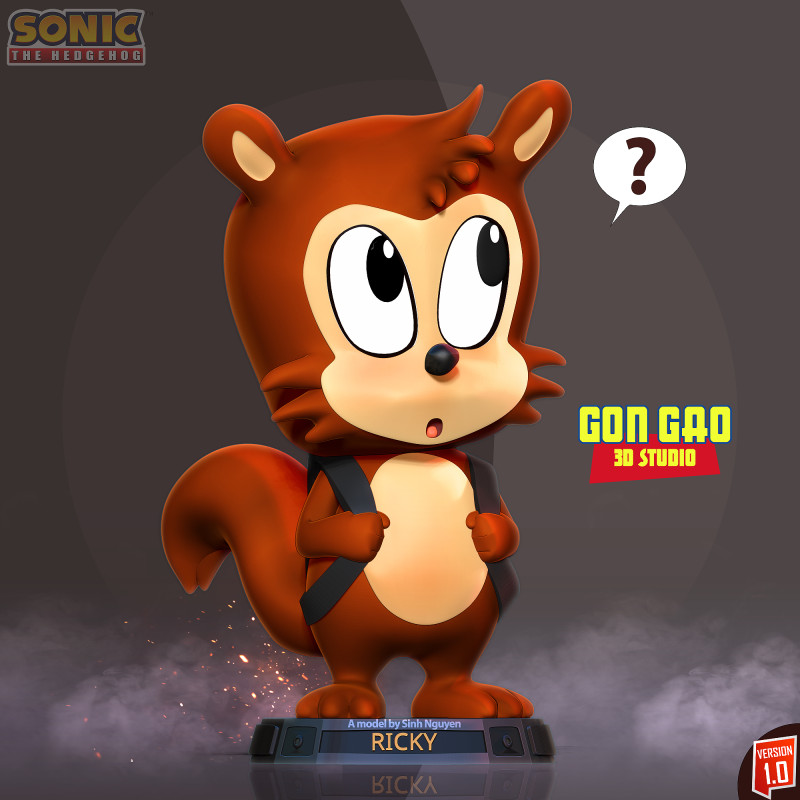 Ricky - Sonic the Hedgehog 3Dプリントモデル .c4d .max .obj .3ds .fbx .stl .blend 