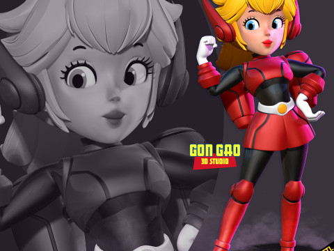 Princess Peach 3D Print Model