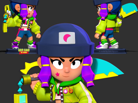 主人公ビビ - Brawl Stars 3Dプリントモデル