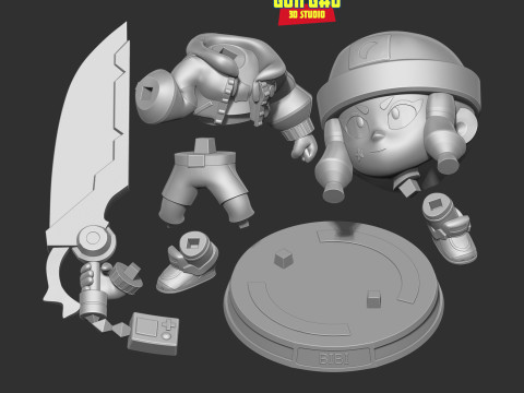 主人公ビビ - Brawl Stars 3Dプリントモデル