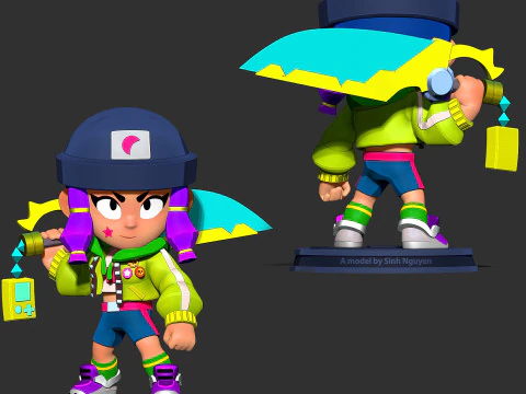 Protagonist Bibi - Brawl Stars 3D Print Model