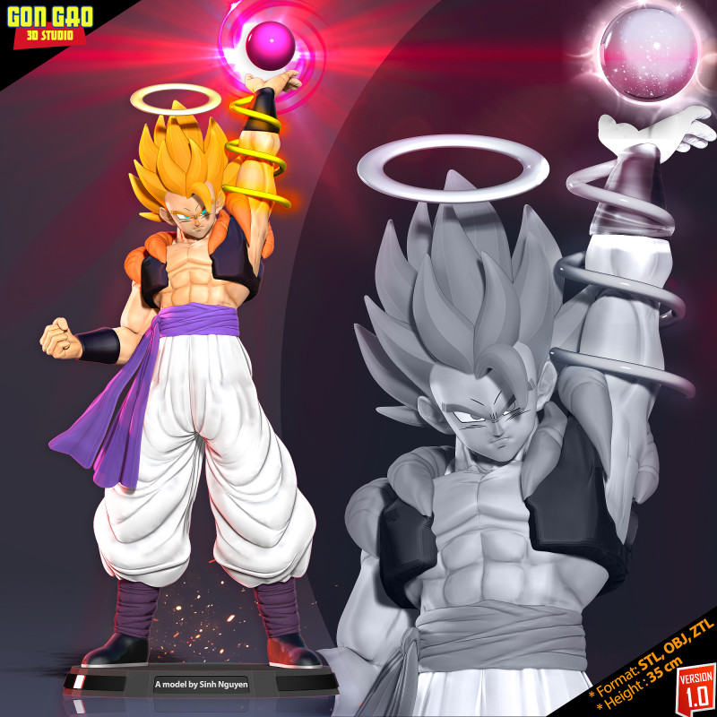 Super Gogeta - Dragon Ball 3D Print Model .c4d .max .obj .3ds .fbx .stl .blend