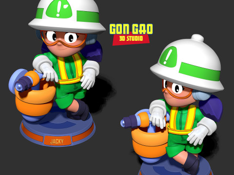 Jacky - Fanart Bintang Brawl Model Cetak 3D