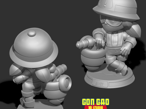 Jacky - Fanart Bintang Brawl Model Cetak 3D
