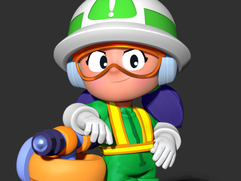 Jacky - Fanart Bintang Brawl Model Cetak 3D