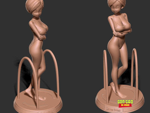 Madam Bulma in einem blauen Bikini 3D Druckmodell