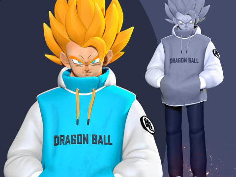 Bluza z kapturem Gogeta - Dragon Ball Super Model do druku 3D