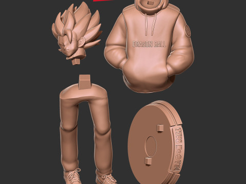 Gogeta-hoodie - Dragon Ball Super 3D printmodel