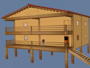 casa inspirada en el videojuego minecraft Modelo 3D