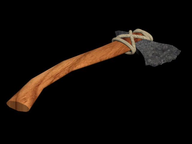 stone axe 3D Model .c4d .max .obj .3ds .fbx .stl .blend 