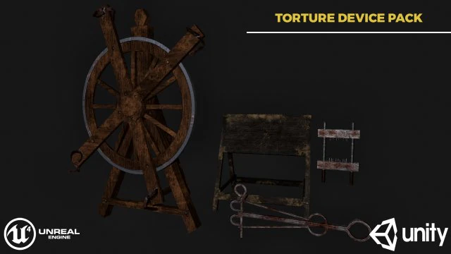 torture devices pack 3D Model .c4d .max .obj .3ds .fbx .stl .blend