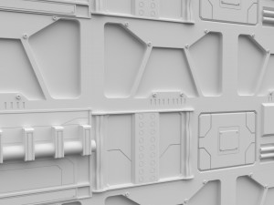 scifi wall panels vol 1 3Dモデル