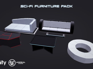 scifi furniture pack 3D Model