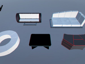 scifi furniture pack 3D Model